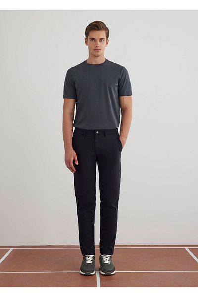 Boris Becker Navy Blue Color Technical Chino Pants