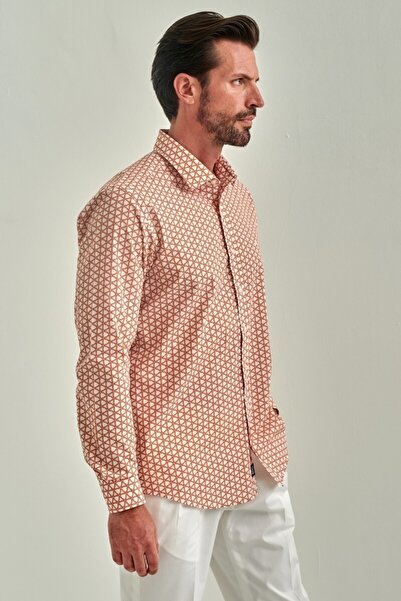 Bisse Regular Fit Long Sleeve Orange Sports Men's Shirt