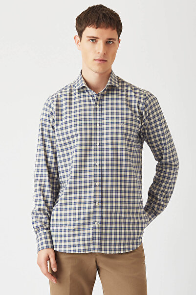 Bisse Regular Fit Long Sleeve Navy Blue Sports Men's Shirt