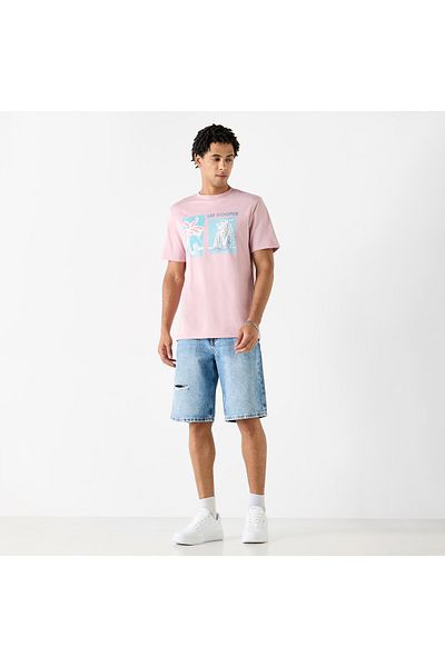 Lee Cooper Printed Crew Neck T-shirt With Short Sleeves