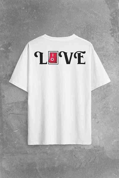 Kendim Seçtim Love Live Typography Key Switch πίσω εμπρός τυπωμένο μπλουζάκι υπερμεγέθη Unisex μπλουζάκι