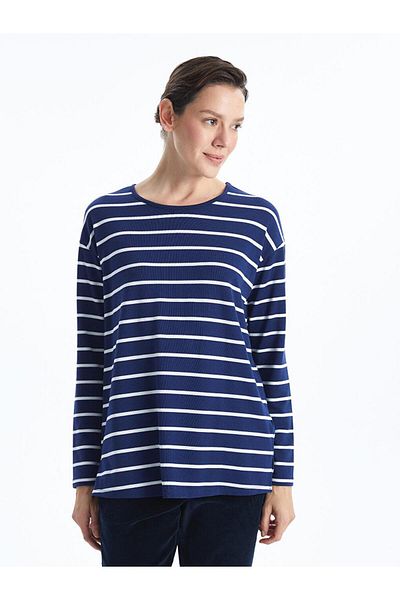 LC Waikiki Tricou cu dungi LCWAIKIKI Classic Crew Neck pentru damă