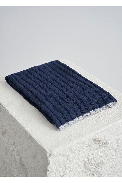Boris Becker Navy Blue Color Cashmere Scarf