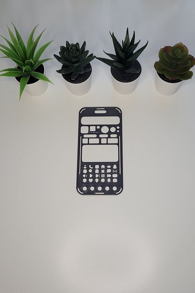 Karmelom Studio Telephone Shaped Bullet Journal Icons Template Ruler