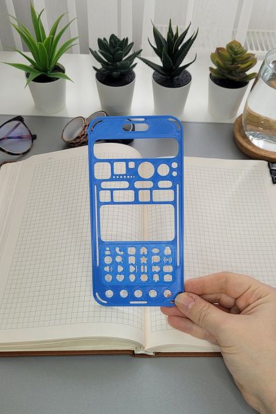 Karmelom Studio Telephone Shaped Bullet Journal Icons Template Ruler