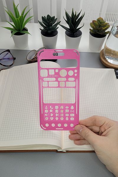 Karmelom Studio Telephone Shaped Bullet Journal Icons Template Ruler