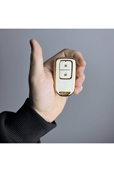 LUXE AKSESUAR Συμβατή με Honda Smart Θήκη από νανοσιλικόνη με 2 κουμπιά, λευκή