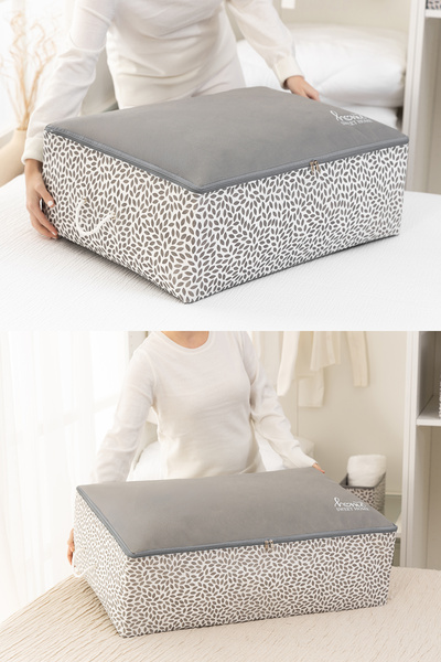 AboutThePerfect Dört Parça Baza Altı Yastık Yorgan ve Kazak Seti, Gri, Konforlu ve Şık Tasarım