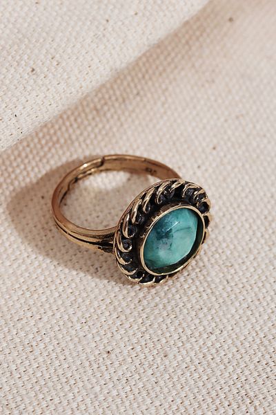 Süspüs Accessories Turquoise Round Stone Authentic Ring