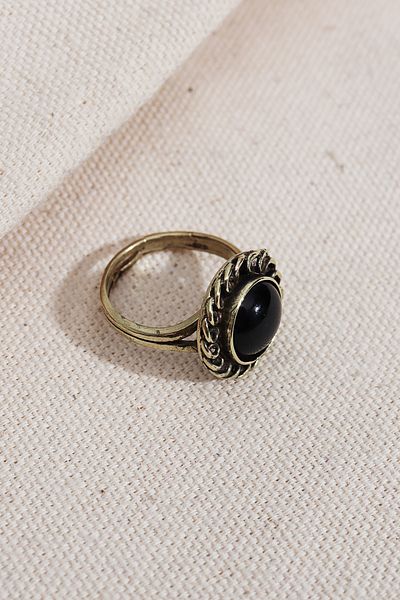 Süspüs Accessories Authentic Ring with Black Round Stone