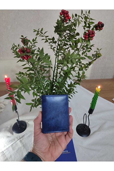 Lutti محفظة بأزرار قابلة للطي من الجلد المجنون من النوع 3