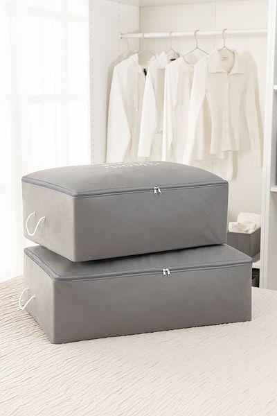 REKHOME 2-Piece Pillow and Comforter Sweater Set for under Base - Storage