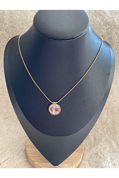 TREND AY YILDIZ UÇLU ÇELİK KOLYE (M:236)