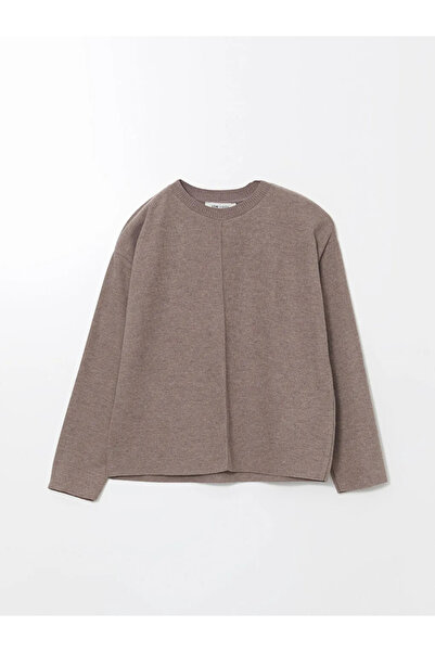 LC Waikiki Γυναικείο πλεκτό πουλόβερ LCW Vision Beige Crew Neck