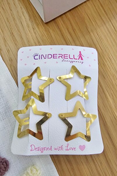 Cinderella Agrafă laterală pentru fete cu stea de culoare aurie - clemă metalică