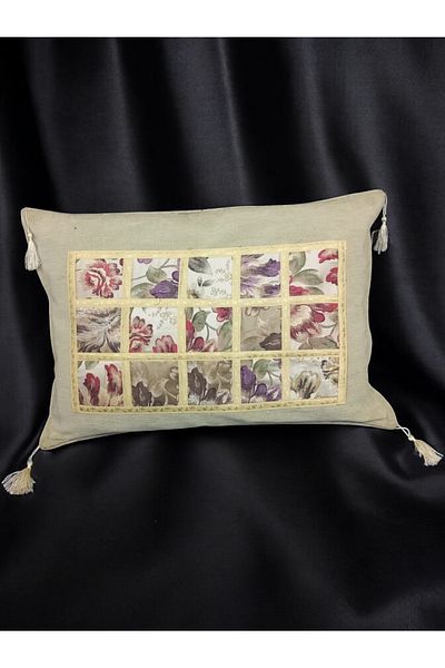 AYŞEM 70X50 Tasseled Decorative Patterned Throw Pillow Cover 1 Piece Linen Look Upholstery Fabric