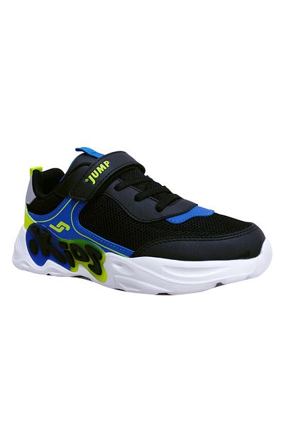 Jump Black Saks Yellow Velcro Anatomical Comfort Children's Sports Shoes