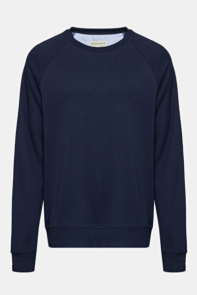 Edwards Erkek Lacivert Bisiklet Yaka Organik Pamuklu Sweatshirt