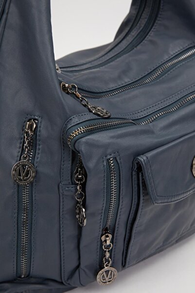 Levidor Geantă de umăr albastră cu curea reglabilă