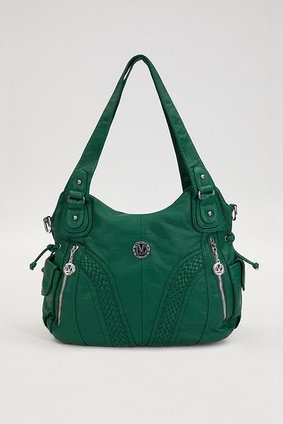 Levidor Green Glazed Pattern Shoulder Bag