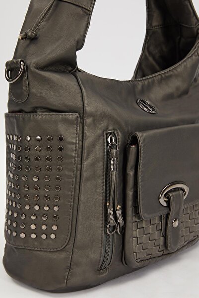 Levidor Сумка через плече з сірими боками та застібками