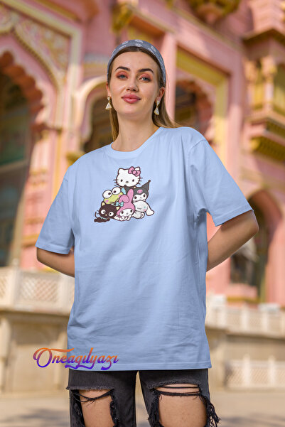 oneagılyazı Μπλουζάκι Kuromi Melody Hello με στάμπα Oversize