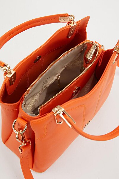Levidor Handbag with Orange Stitching Detail