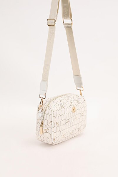 Levidor Beige Honeycomb Printed Shoulder Bag