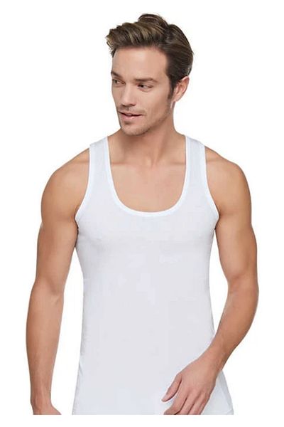 SİERNA Elite 12 Pieces Men's Undershirt White Srn-000253