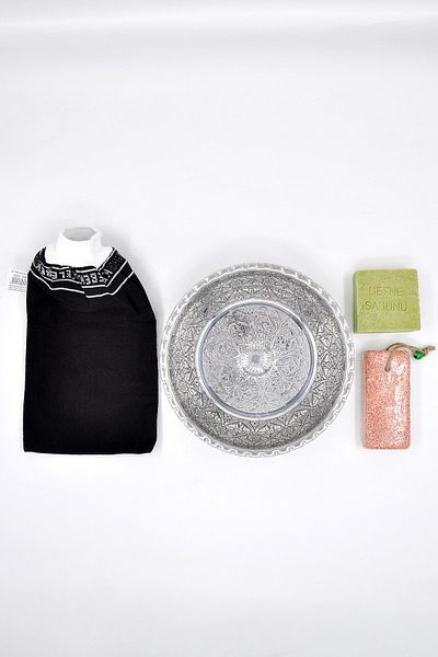 ElisaOtantik 4-Piece Turkish Bath Set Turkish Bath, Heel Stone, Butterfly Pouch, Turkish Bath Soap