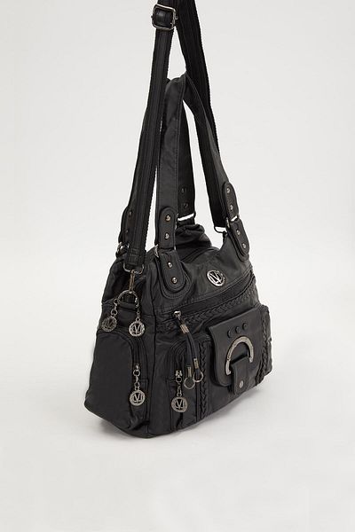 Levidor Black Knitted Detailed Shoulder Bag 930272