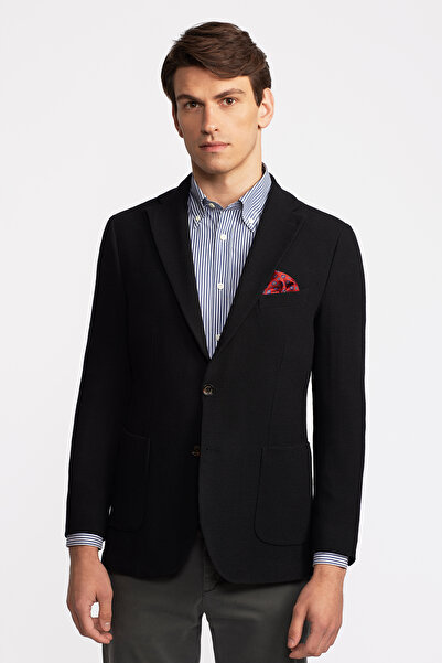 Edwards Erkek Siyah Guabello Yün Örme Casual Ceket