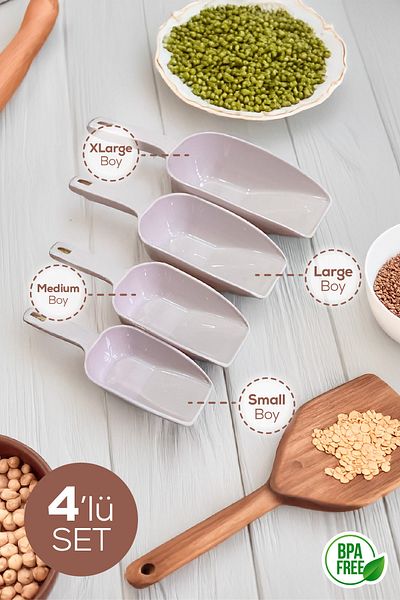 Vienev Pink 4-Piece Plastic Food Shovel Set