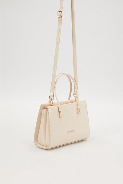 Levidor Cream Patent Leather Multi-Compartment Handbag