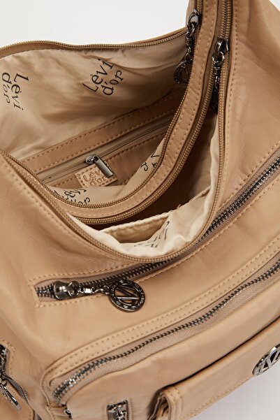 Levidor Τσάντα ώμου με ρυθμιζόμενο λουράκι κρέμας