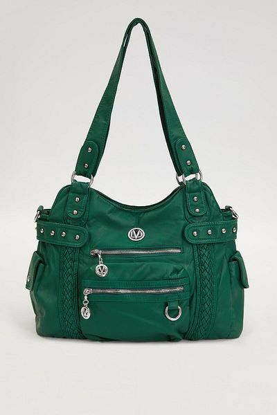 Levidor Green Knit Detailed Shoulder Bag