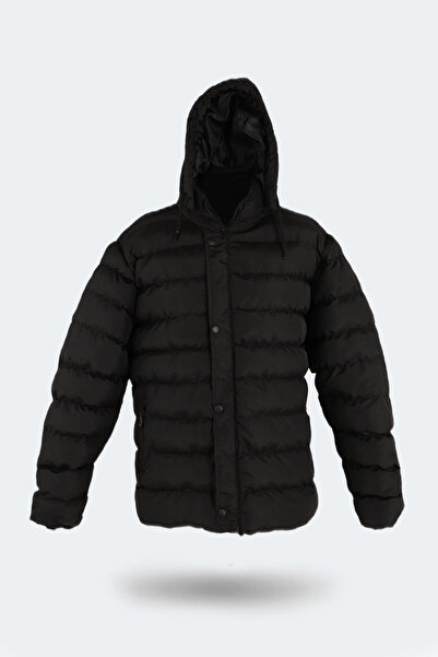 Slazenger Salıne Büyük Beden Erkek Mont & Kaban Siyah