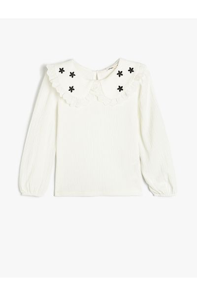 Koton Beige Embroidered Blouse For Girls