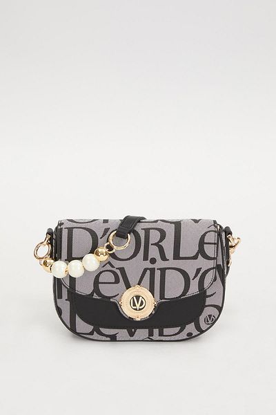 Levidor Black Fabric Textured Shoulder Bag
