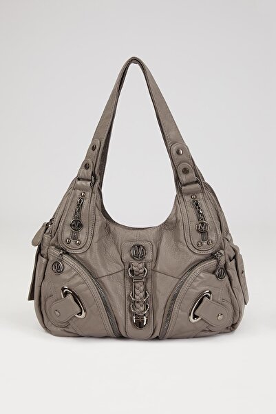 Levidor Τσάντα ώμου με γκρι μεταλλική λεπτομέρεια