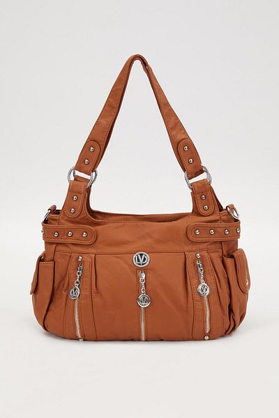 Levidor Orange Staple Detailed Shoulder Bag