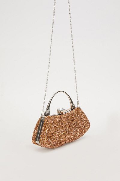 Levidor Mini Copper Stone Evening Dress Clutch Bag
