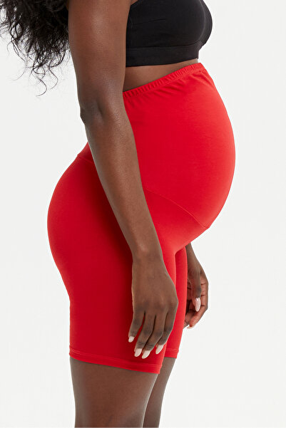 Almila 2021 Model Women's Maternity Leggings - Cotton and Elastane Short Shorts