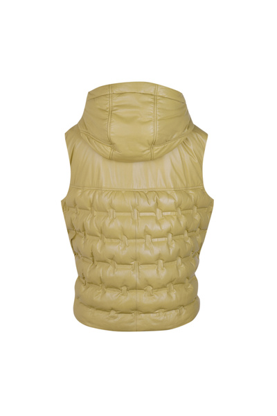 Desa Anitra Women's Hooded Puffer Leather Vest