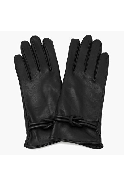 Desa Siyah Kadın Deri Eldiven