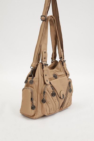 Levidor Cream Belt Strap Shoulder Bag