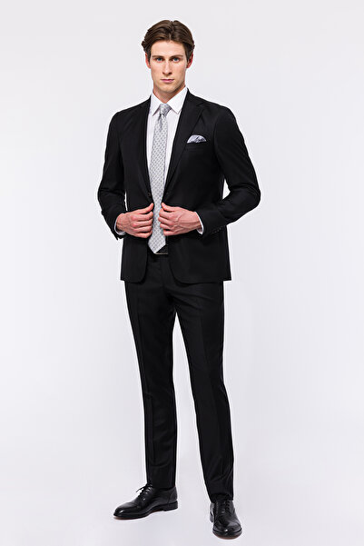 Edwards Erkek Siyah Delfino Yün Takım Elbise