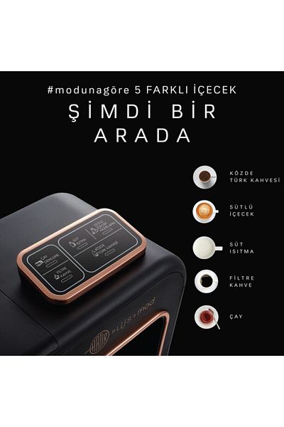 Karaca Hatir Plus Mod 5 in 1 Coffee Machine Black Copper