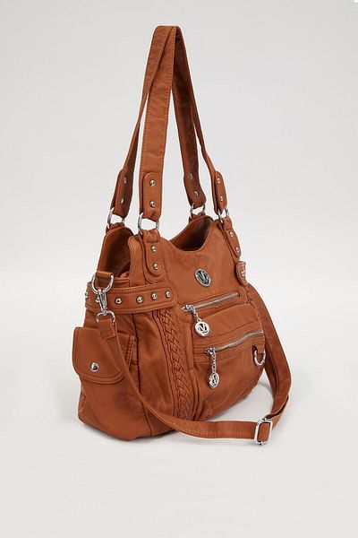 Levidor Orange Knit Detailed Shoulder Bag