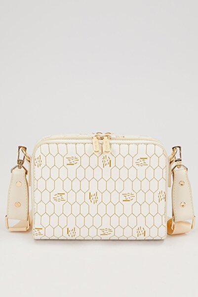 Levidor Beige Double Zipper Shoulder Bag